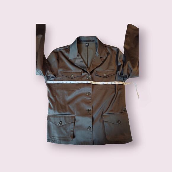 Isda & Co. Womens Utility Field Style Shine Jacket Army Green Size Large - Picture 7 of 7